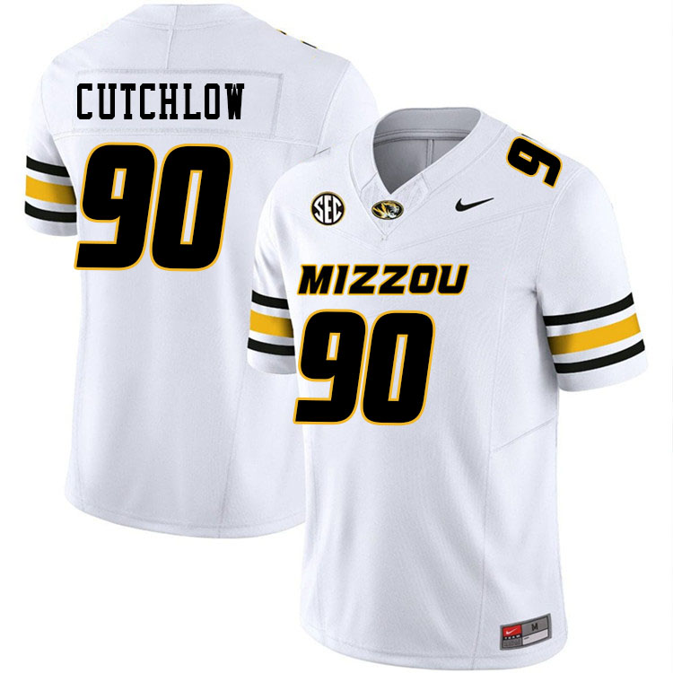 Men #90 Grayson Cutchlow Missouri Tigers College Football Jerseys Stitched-White